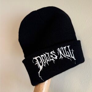 Black Dolls Kill Beanie with White Embroidery